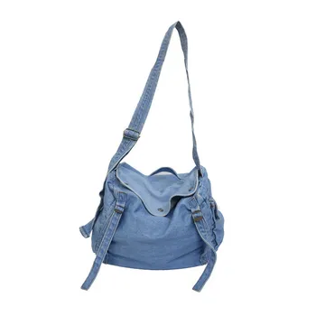 Velika zmogljivost mehko platno vrečko dame nakupovalna torba retro eno-ramo roko leni slog torbici enobarvni torbici trgovina vrečko