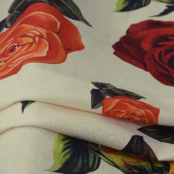 Vroče prodaje Kitajski rose digitalno slikarstvo jacquardske tapiserija, tkanine za satenasto obleko tissu au meter tissus svetlo krpo DIY stoffen