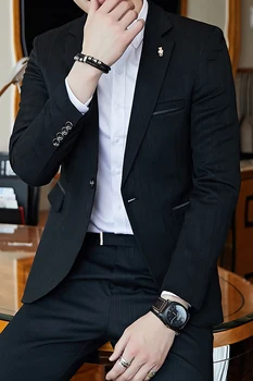 Luksuzni stranka maturantski blazer moda za moške poslovne Vitek moški suknjič velikosti 5XL moške, classic, retro socialne suknjič