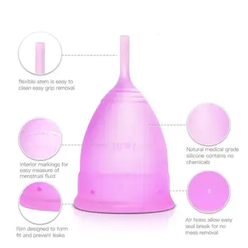 2pc Nastavite Žensko Higieno Lady Cup Menstrualne Skodelice za enkratno uporabo Medicinskega Silikona Za Ženske Menstruacijo Debelo