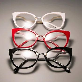 45045 Anti-modra Svetloba Optični Seksi Rdeče Mačka Oči Očala Okvirji za Ženske Modni Očala Očala