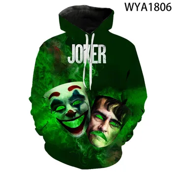 2020 Nov Modni Priložnostne Fant Dekle Otroci Joker 2 Tiskane 3D Hoodies Ulične Moški Ženske Otroci Sweatshirts Dolgimi Rokavi Jakno
