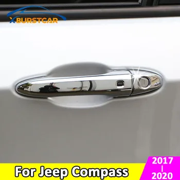 Xburstcar Za Jeep Compass 2th 2017 2018 2019 2020 ABS Chrome Vrata Avtomobila Ročaj Skledo Trim Vrat Ročaj Kritje Dodatki