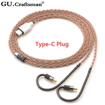 GUcraftsman 6N OCC bakra 8-core IE400pro IE500Pro Tyep-C 2,5 MM/4.4 MM Bilance Slušalke nadgradnjo kabel