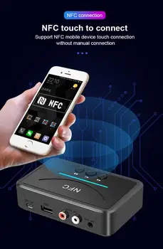 5.0 Bluetooth Sprejemnik NFC 3,5 mm RCA AUX Priključek USB Smart Predvajanje Stereo Audio (Stereo zvok Brezžični Adapter A2DP Za Komplet Zvočnikov