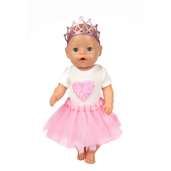 Novo Srce vzorec nastavljena Lutka Obleko, ki ustreza Za 43 cm baby Doll obleko rodi Punčko Dodatki