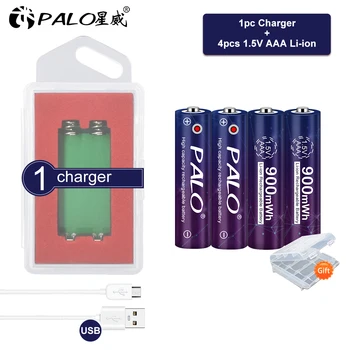 PALO NOVO AAA 900mWh 1,5 V baterija Li-ion polnilne Baterije AAA polnilne baterije 1,5 V za Daljinsko upravljanje Igrača svetlobe Batery
