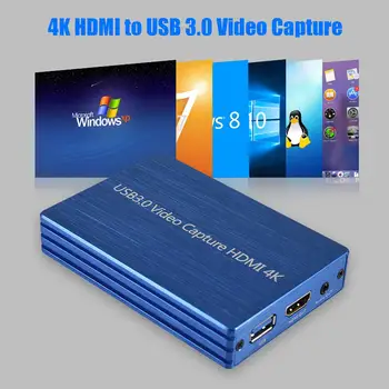 4K HDMI, USB 3.0 Video Capture Card Ključ 1080P 60fps HD Video Snemalnik Grabežljivac Za OBS Live Stream Broadcast Zajemanje Igre