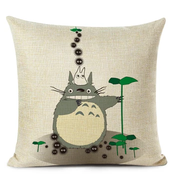 Risanka Totoro Natisnjeni Dekorativne Blazine Pokrov Doma Dekor Vzglavnik Kavč Vrgel Blazino Doma Dekor Perilo Blazino Pokrov