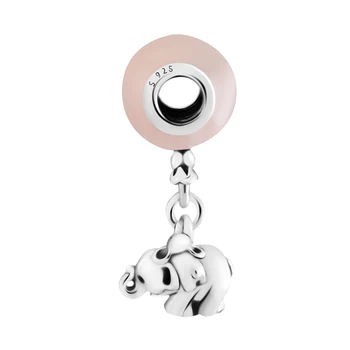 DIY Kroglice za Nakit, Izdelava Funt-Srebrni-Nakit Slon & Pink Balon Noge Čare Srebro 925 Berloque Perles