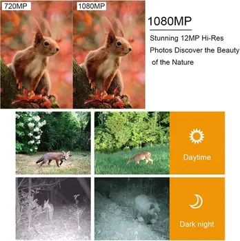 MINI Chasse Lovske Kamere 16MP 1080P Full HD Wildlife Scout Fotoaparat z Night Vision Lov Igre Kamere Foto Pasti Voziček Cam