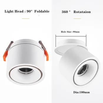 Zatemniti Led Downlight 15W LED 10W Vgradne Stropne svetilke 360 Stopinj Vrtljiv LED Spot Osvetlitev Za notranje osvetlitve