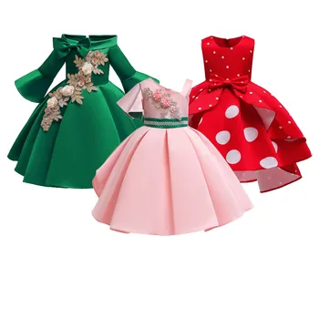 Dekleta Poletje Roza Ena ramenski Pearl Obleke Za Otroke Princess Poroka, Rojstni dan Frocks Otroci Baby Dekle Elegantno Obleko