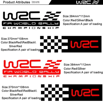 2pcs WRC Vrata Decals World Rally Championship Dirke Avto Styling Reflektivni Vinil Šport Nalepke Ročaj Telo Garland Decal