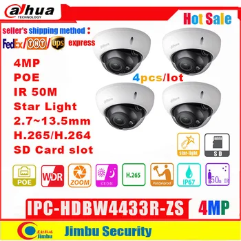 Dahua IP Kamero 4MP POE nočni IPC-HDBW4433R-ZS 4pcs/veliko 2,7 mm ~13.5 mm motorizirana objektiv H2.65 IR50M reža za Kartico SD IK1 IP67