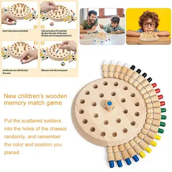 Otroci Lesene Pomnilnik Matchstick Igra Šah Blok Igre Izobraževalne Barve Spoznavnih Sposobnosti Igrača Za Otroke, Notranji Igre