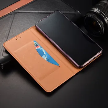 Ohišje za Xiaomi mi Opomba 10 Pro Flip Kariran slogu Pravega Usnja denarnice Kritje za Xiaomi mi Note10 Telefon primerih