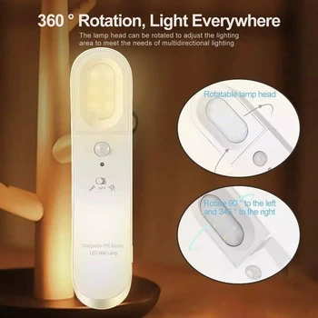 USB Led PIR LED Lučka Zaznavala Svetlobe Omaro Omare Postelja Svetilke Stenske Luči Kabinet Noč Luč Za Omaro Stopnicah Kuhinja
