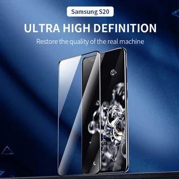 IHaitun 6D Steklo Za Samsung Galaxy S20 Ultra Plus S20+ Poln, Ukrivljen Zaslon Patron, Film, Kaljeno Steklo