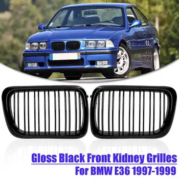 Par Spredaj Ledvic Rešetke Rešetke Glossy Black Dual Letev Za BMW E36 1997 1998 1999 Avto Dirke Žari