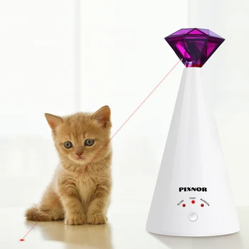 1PC Diamond Laser Mačka Igrača Rotacijski Električni Interaktivni Pet Laserski kazalnik Usposabljanje Dobave Jjeza Igrača Za Mačke Mucek Jjeza