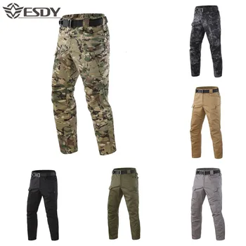 ESDY moške pohodniške hlače šport na prostem nepremočljiva taktične vojaške hlače treking Trek, gorsko lov, ribolov hlače moški S-5XL