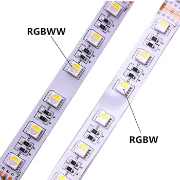 DC12V 24V 5m Led Trak 5050 SMDRGBW RGBWW 4 Barve v 1 Čip Led Fleksibilni Trak RGB Svetlobe + bela / Topla Bela notranjo dekoracijo