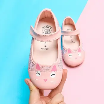 Dekleta čevlji baby dekle čevlji lakasto usnje Baby Dekleta Otroke Lepe Risanke Mačka Usnje Posamezen Čevlji Princesa Čevlji l0714