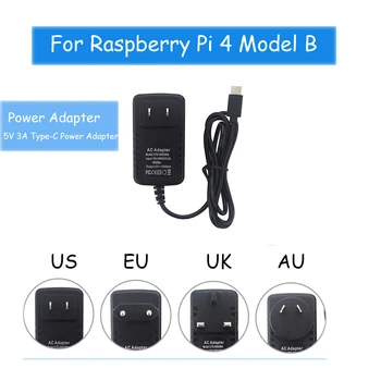 Raspberry Pi 4 Modle B Moč Polnilnik 5V/3A Tip-C za izmenični Tok Oskrbe EU/ ZDA/ velika britanija/ AU Plug za Raspberry Pi 4B