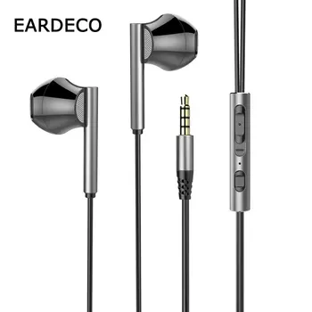 EARDECO Mobile Gaming Slušalke Bas Žične Telefonske Slušalke Čepkov 3,5 mm Stereo Glasbe, Slušalke Dinamičen Šport Slušalke Z Mikrofonom