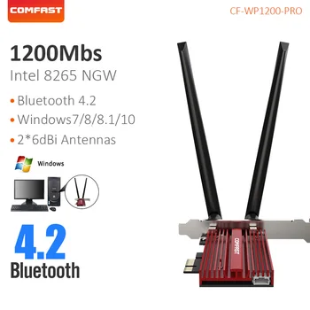 Dual-band 2.4/5 G wifi PCI-E card bluetooth 4.2 1200Mbps brezžični vmesnik za namizne CF-WP1200PRO 2*6dBi antena omrežna kartica