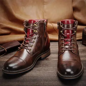 7-13 dolgo škornji za moške blagovne znamke 2020 moda udobno priložnostne čevlji za moške čevlji usnjeni #AL603C4