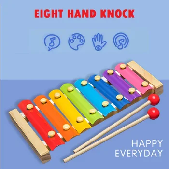 Osem-barve in osem ton otrok izobraževalne igrače, lesene potrkala klavir malčka izobraževalne igrače, glasbene igrače, otroške glasbe