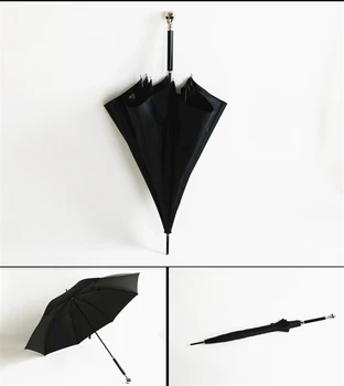 104 cm 5-krat black premaz anti-uv >50+ anti-grom iz steklenih vlaken, dežnik lobanje okostje duha palico živali suncobran