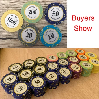 Poker Čipi Las Vegas Gline po Meri Casino Poker Čipi Texas Hold ' em Poker Čipi Dolar Kovancev Poker Klub LasVegas 10pcs/veliko
