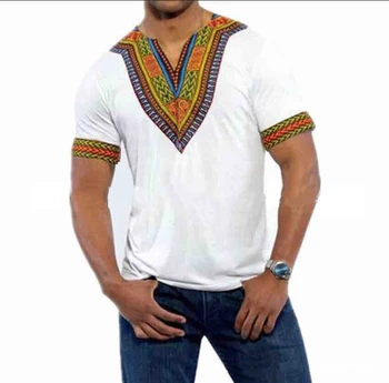 Tradicionalnih afriških oblačila za moške, dashiki poletje t shirt print majica s kratkimi rokavi moški etnične afriki oblačila