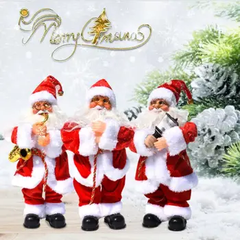 1PC Električni Santa Claus Petje, Glasba Božič Božič Stranka Lutka Okraski, Novo Leto, Božič, Darila za Otroke, Otrok Spusti Okraski
