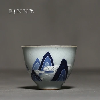 PINNY 45ML Retro Vintage Gorah Teacups Keramični Kitajski Kung Fu Tea Cup Pigmentiran Gospodinjstvu, Čaj Skledo