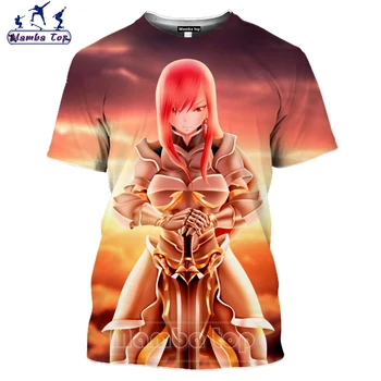 Mamba vrh 3D Fairy Tail T Shirt Srčkan Vesel Moške majice Precej Anime Dekle Tshirt Punk Moški Ženske Tees Kampiranje Unisex Šport
