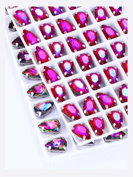 Barve vrhunska Sew na Okrasnih s Srebrno Nevihte Kristalno K9 Stekleni Kamni za Plovila Oblačila Dekoracijo Poroke Diy Nakit