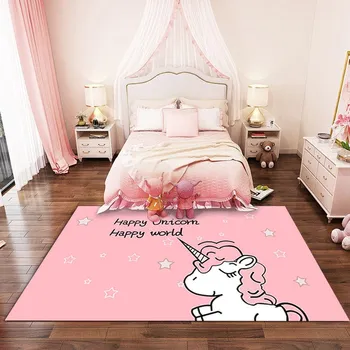 Princess pink preprogi otroka po vsebini risanka otroški sobi odeje in preproge samorog dom dekoracija spalnica področju preprogo Srčkan tapete mat