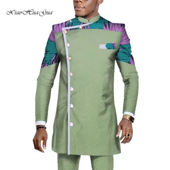 2020 Nove Afriške Moških Dashiki Obleke z Dolgimi Rokavi bo Ustrezala Ankara Hlače Plus Velikost 2 Kosov Set Afriške Moških Oblačil WYN1065