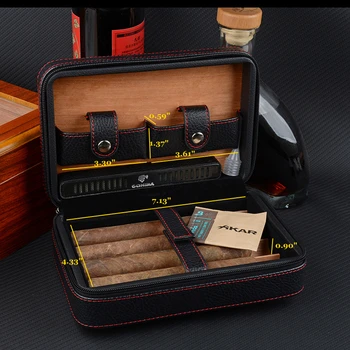2020 Cohiba Usnje Cigar Primeru Prenosni humidor cedrovine Potovanja Humidor Vlažilnik Vlažilne Paket (brez vžigalnika ne rezalnik)