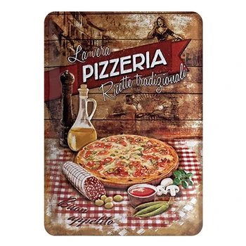 Pizza Prijavite Retro Kovinski Kositrne Plošče Slikarstvo Vintage Kuhinjo Kovinski Plakat Stenski Dekor Za Pizzeria Jedilnico, Restavracijo, Dekoracijo