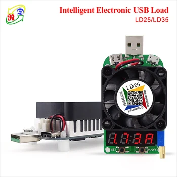 RD LD25 LD35 USB Vmesnik Elektronski Obremenitve upor Praznjenje baterije test LED zaslon fan nastavljiv trenutno napetost 25 w