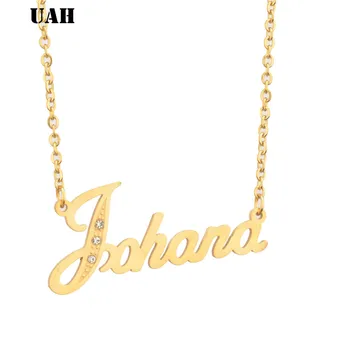 UAH Johana Ime ali Prilagodite zlato ogrlico zlato pismo ogrlica ime ogrlice obesek za ženske in dekleta .najboljše darilo za rojstni dan