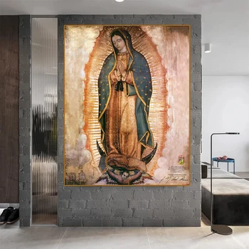 Devica Marija Umetnosti Oljna slika, Mehika Guadalupe Platno Slikarstvo Plakate in grafike Doma Dnevna Soba Dekoracijo