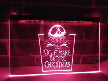 LC128 - Nočna mora, pred Božičem, NOVE LED Neon Luči Prijavite doma dekor obrti
