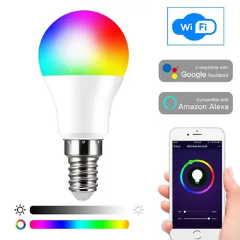 Smart 10W E14 LED RGB Čarobno Svetlobo, Žarnica Svetilka AC85-265V LED Žarometi, Bluetooth APP Nadzor Dela Z Alexa Echo googlova Domača stran