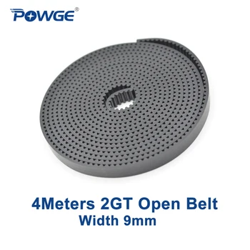 POWGE 4Meters PU 2GT Odprite Sinhronih 2GT-9 širine 9 mm poliuretan Jekla odprite GT2 Časovni pas za Majhnih zračnosti 3D tiskalnik